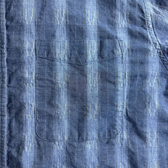 The Territory Ahead Mens Large Casual Long Sleeve Button Down Shirt Blue Stripes - Picture 6 of 9